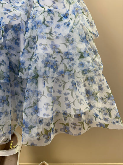 Vestido Infantil Festa Estampa Floral no Tule - Luluzinha