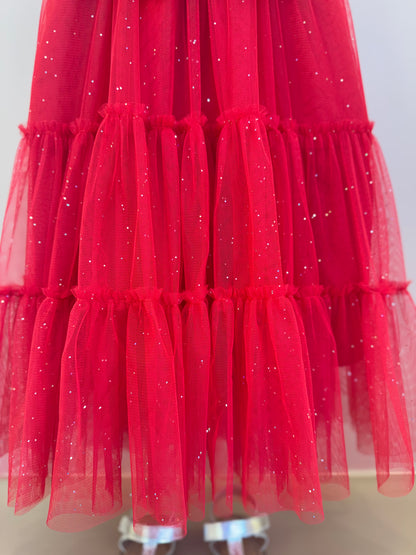 Vestido Infantil Tule Glitter e Laço Festa - Petit Cherie