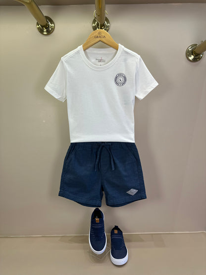 Camiseta Infantil Estampa Escudo R.F.C Off White - Reserva Mini