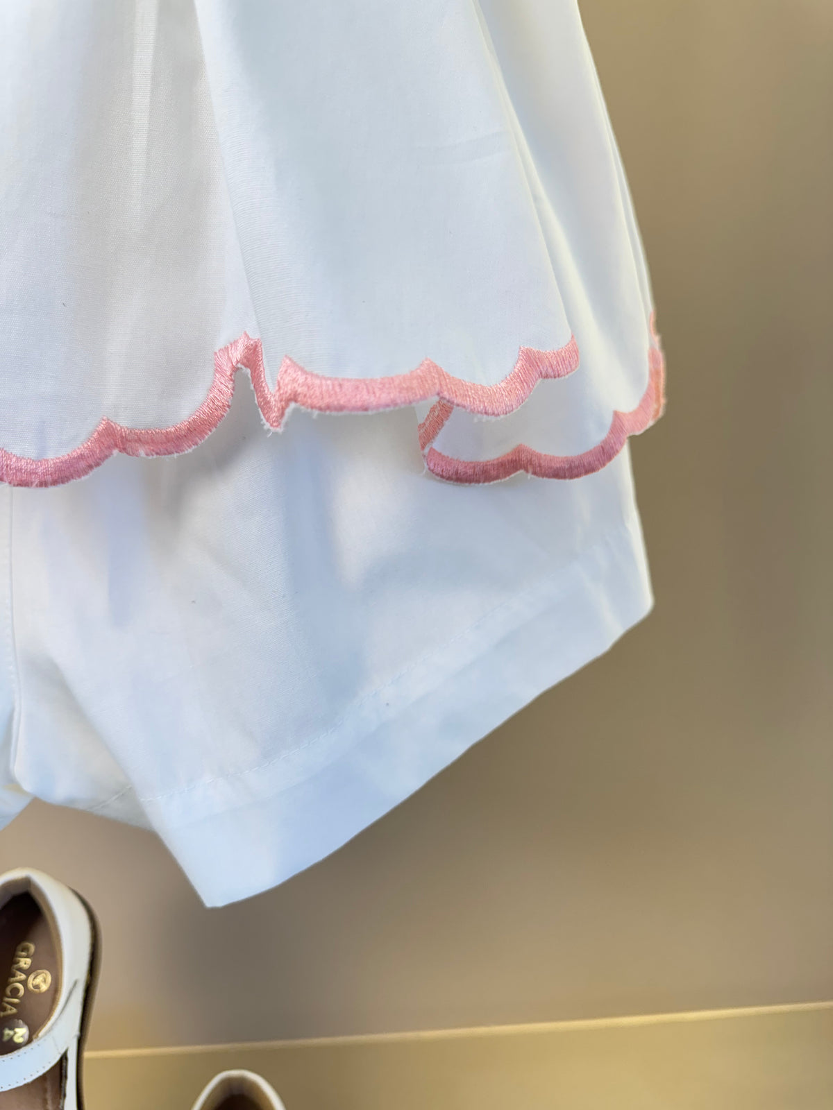 Conjunto Infantil Blusa Com Bordado Rechilieu de Borboleta na Barra e Shorts Tricoline - Luluzinha