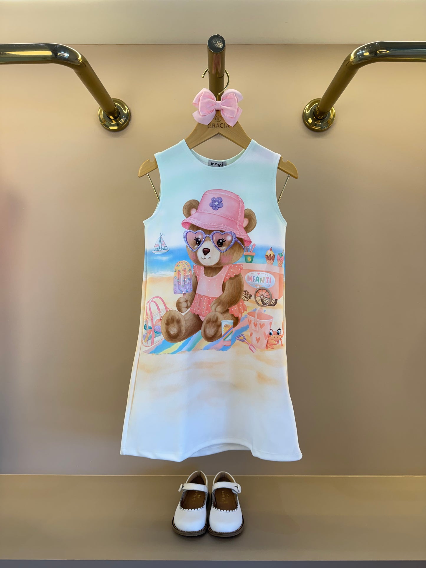 Vestido Infantil Ursinha Praia - Infanti
