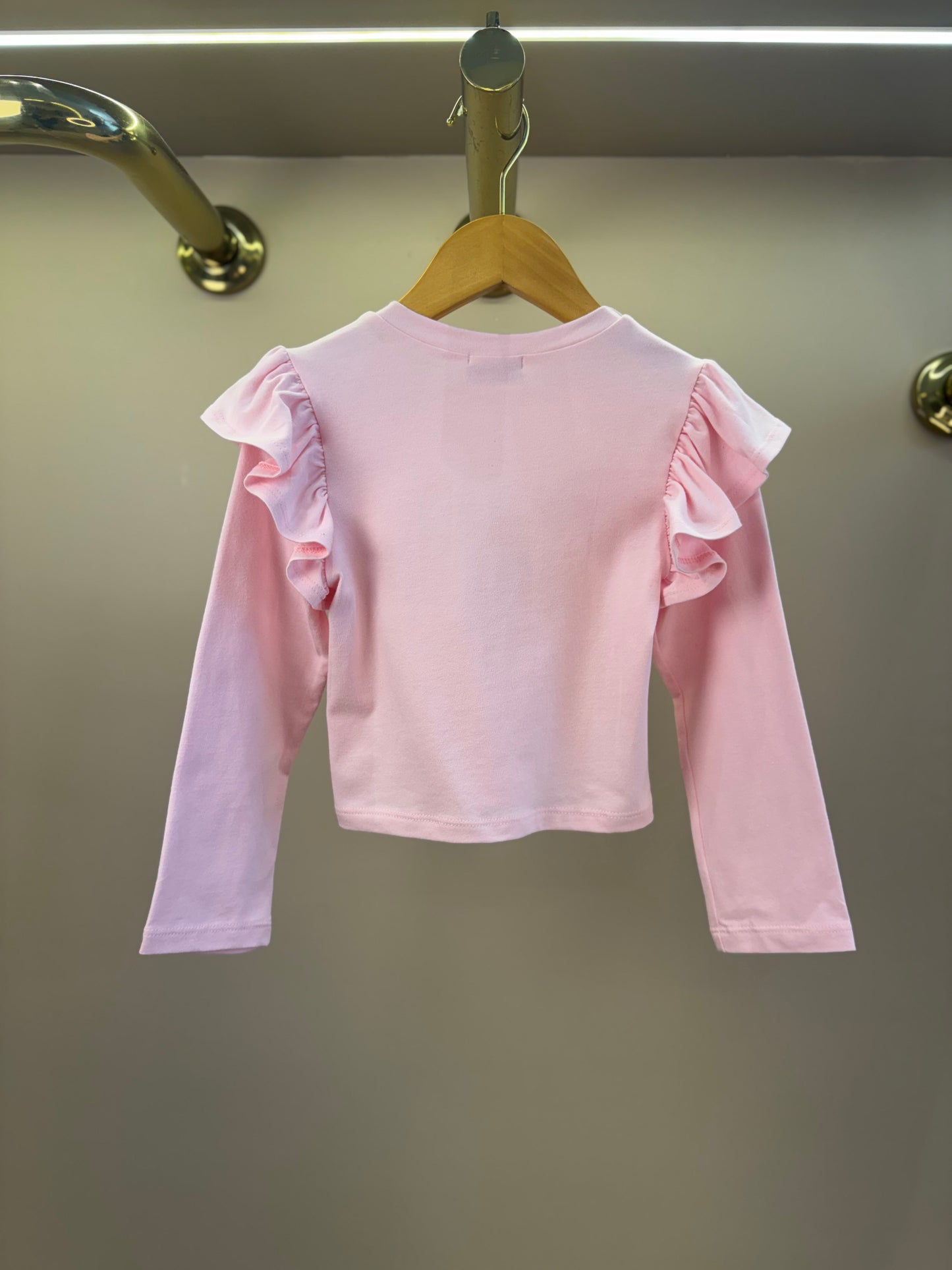Blusa Infantil Manga Longa Com Laço Rosa - Luluzinha