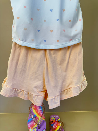 Conjunto Infantil Pijama Blusa Ursinha e Shorts Com Babadinho - Infanti