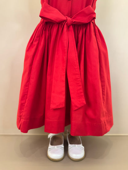 Vestido Infantil Clássico Algodão Beatriz Vermelho - Gracia
