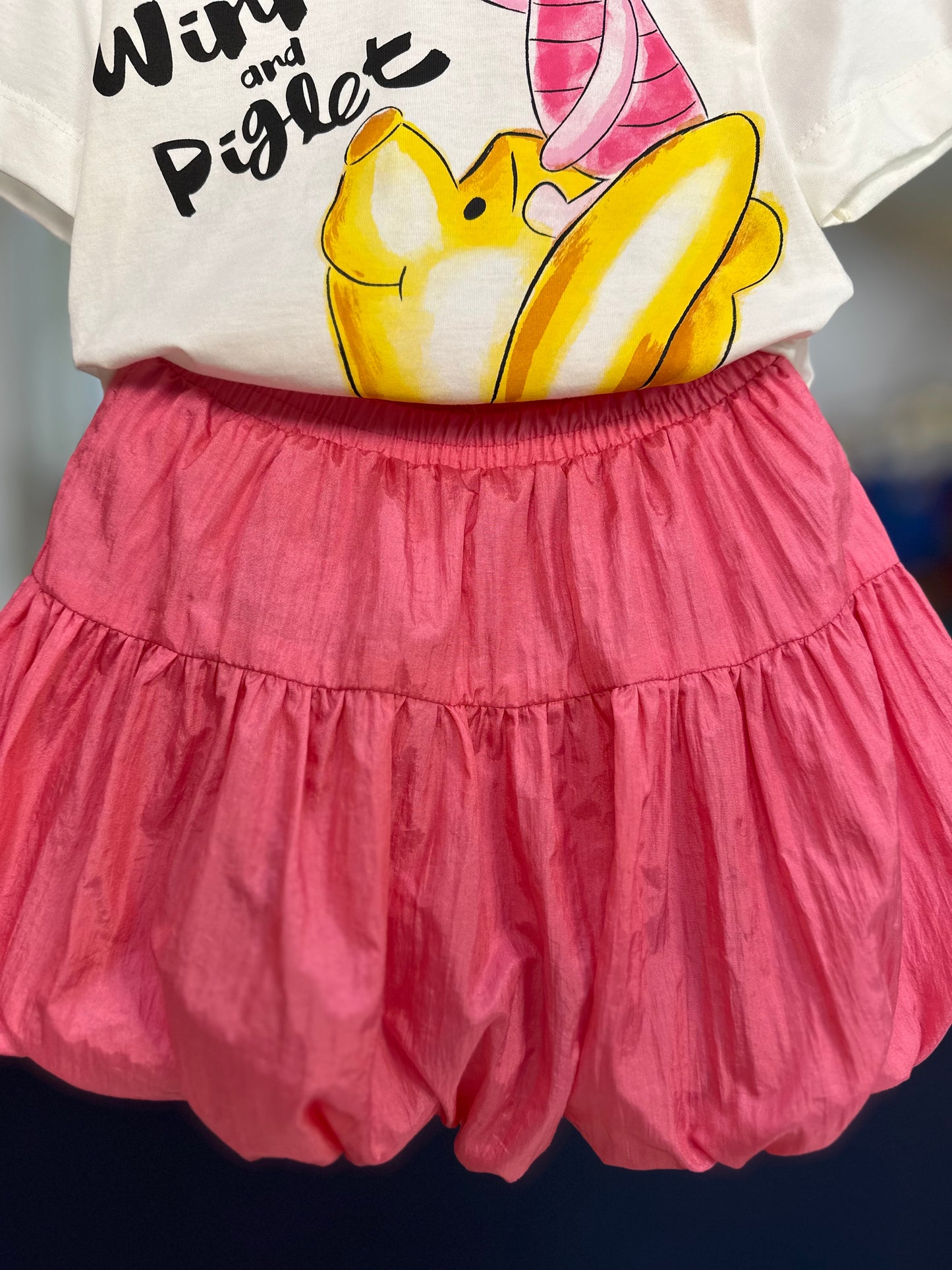 Conjunto Infantil T-Shirt Pooh e Balonê Rosa - Animê