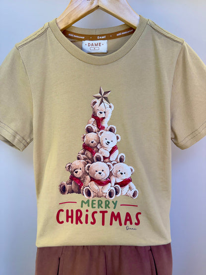 Camiseta Infantil Algodão Teddy Natal - Dame