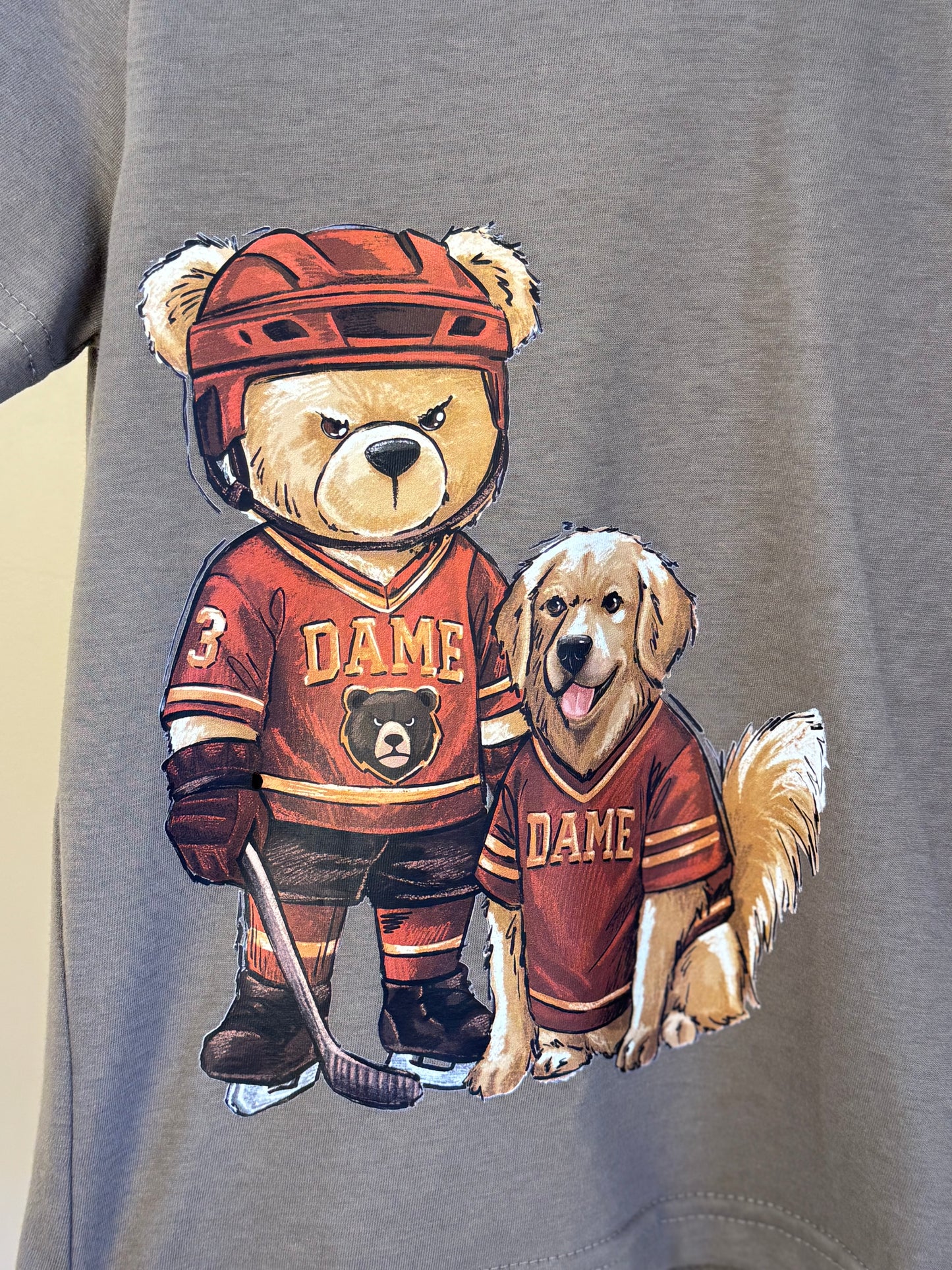 Camiseta Infantil MC Teddy Hockey Marrom - Dame