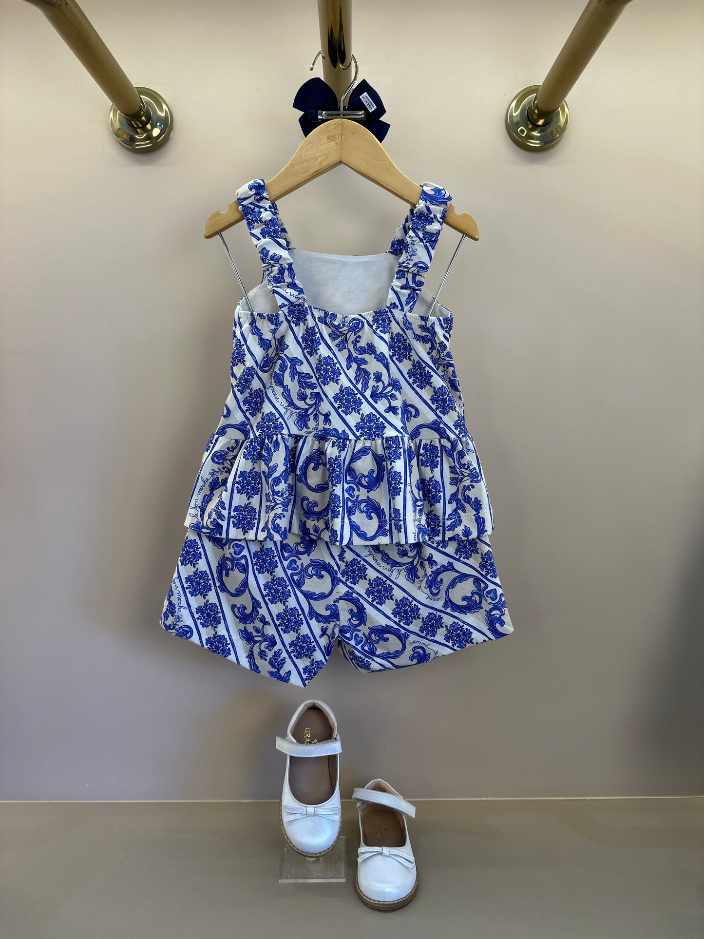 Conjunto Infantil Blusa Estampada DG Flores e Shorts DG Flores - Animê