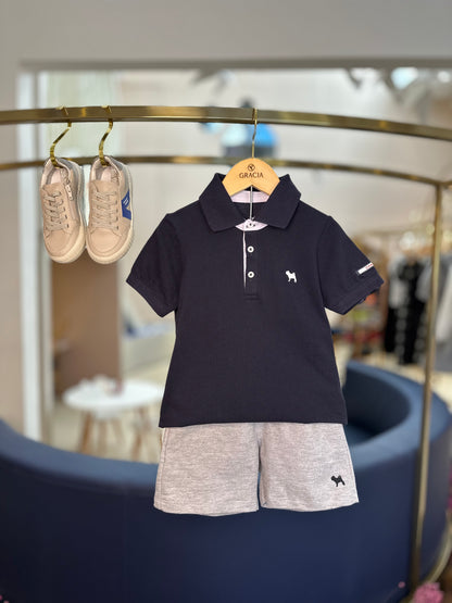 Camisa Polo Infantil Piquet Marinho - Charpey