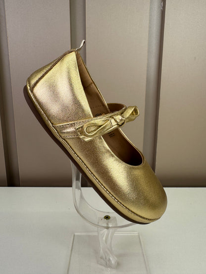 Sapatilha Infantil Couro Brigitte Metal Gold - Tip Toey Joey