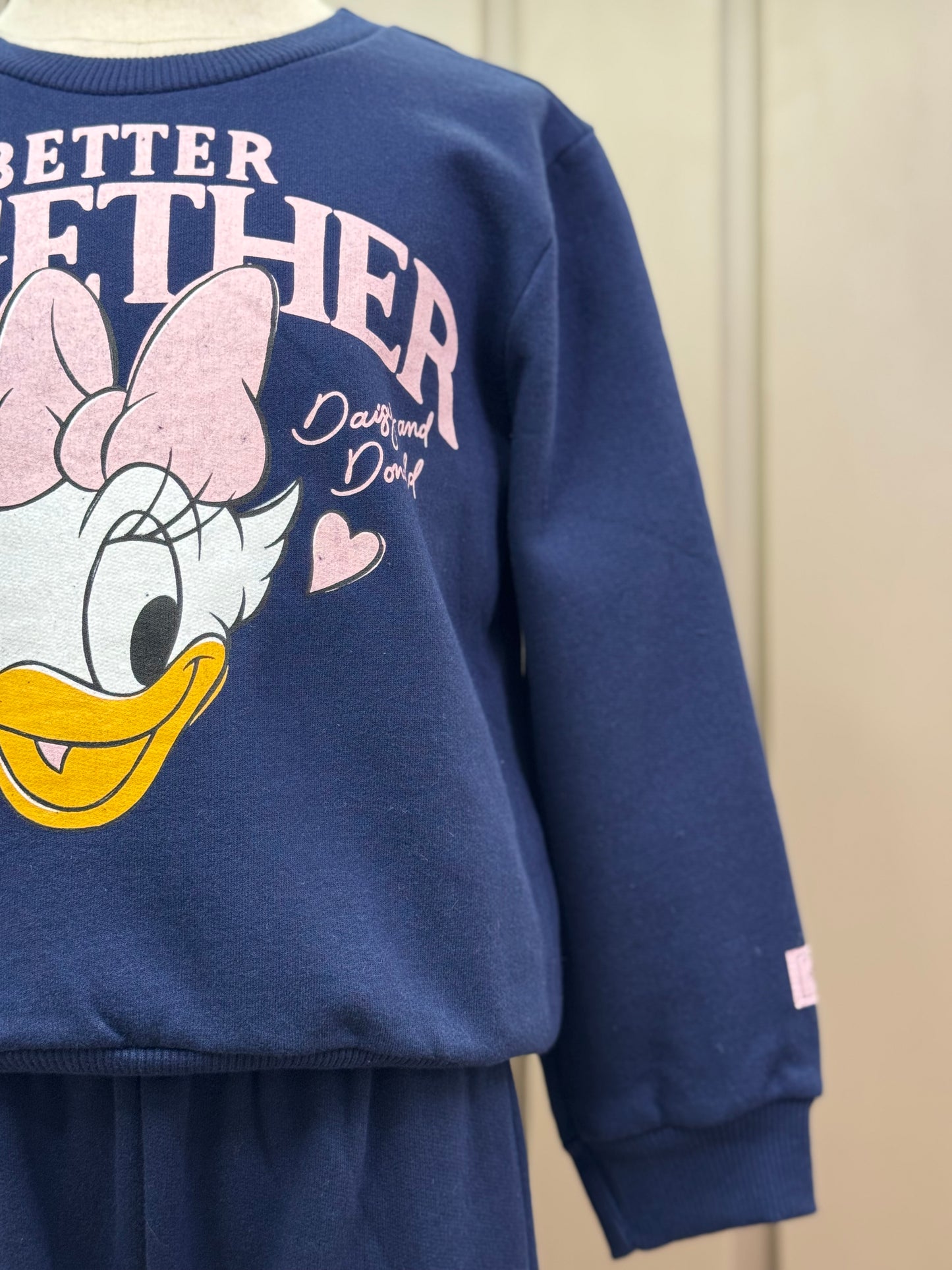 Conjunto Infantil Moletom Casaco Daisy e Calça Marinho - Momi
