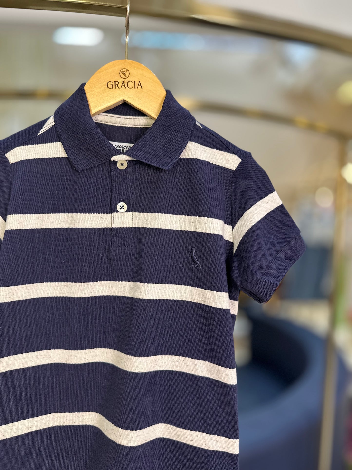 Polo Infantil Listras Marinho - Reserva Mini