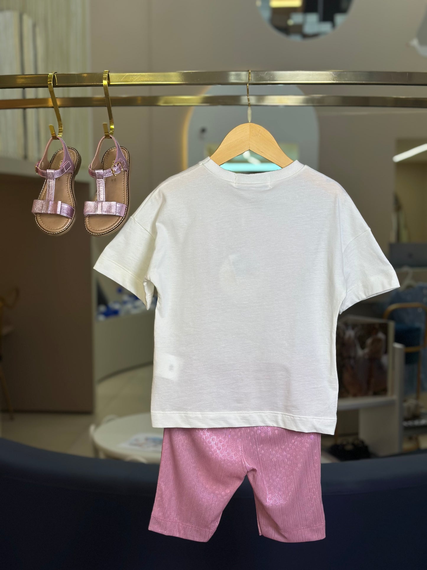 Conjunto Infantil Blusa e Bermuda Summer Collection Rosa - Animê