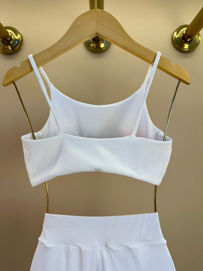 Conjunto Infantil Top Basic Six e Saia Fernanda Dry Badminton Branco - Siri Sport