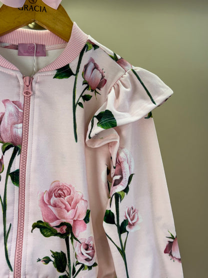 Casaco Infantil de Moletom Floral - Luluzinha