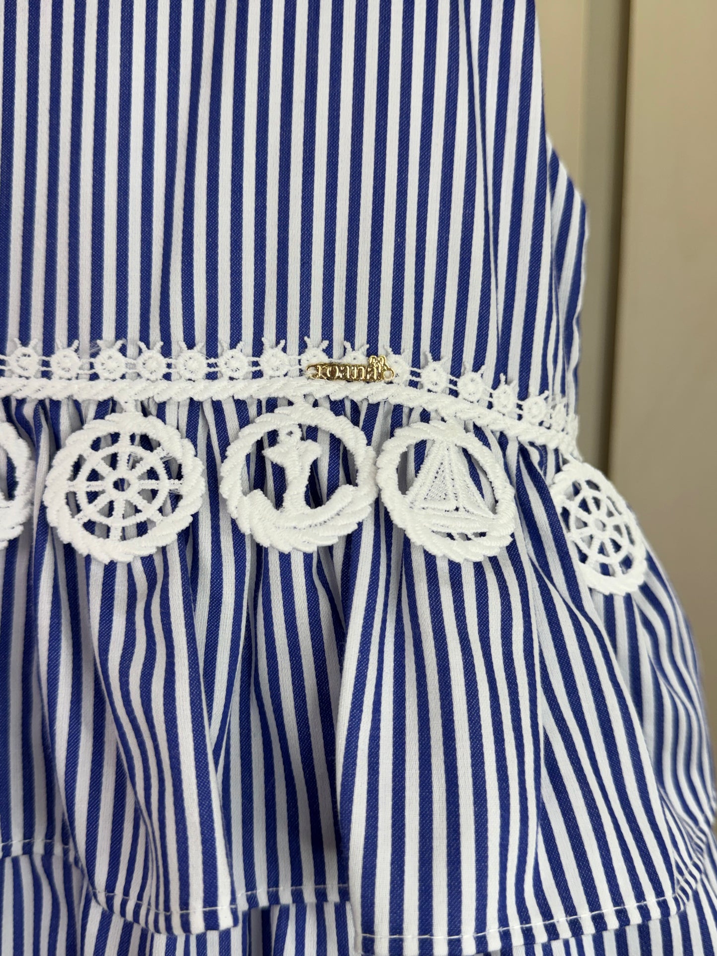 Vestido Bebê Marinheira Golinha, Lacinhos e Aplicações - Roana