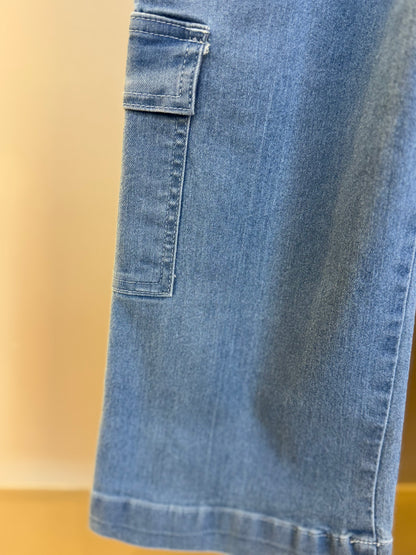 Calça Jeans Infantil  Wide Cargo Com Cinto - Gabriela Aquarela