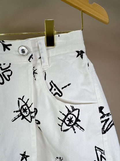 Conjunto Teen Blusa Pregas Laço Alça e Shorts-saia Sarja Star Off White - Two In