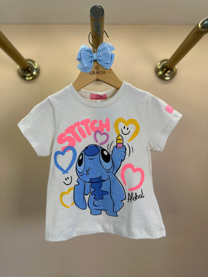 Blusa Infantil Stitch Aloha Bege - Momi