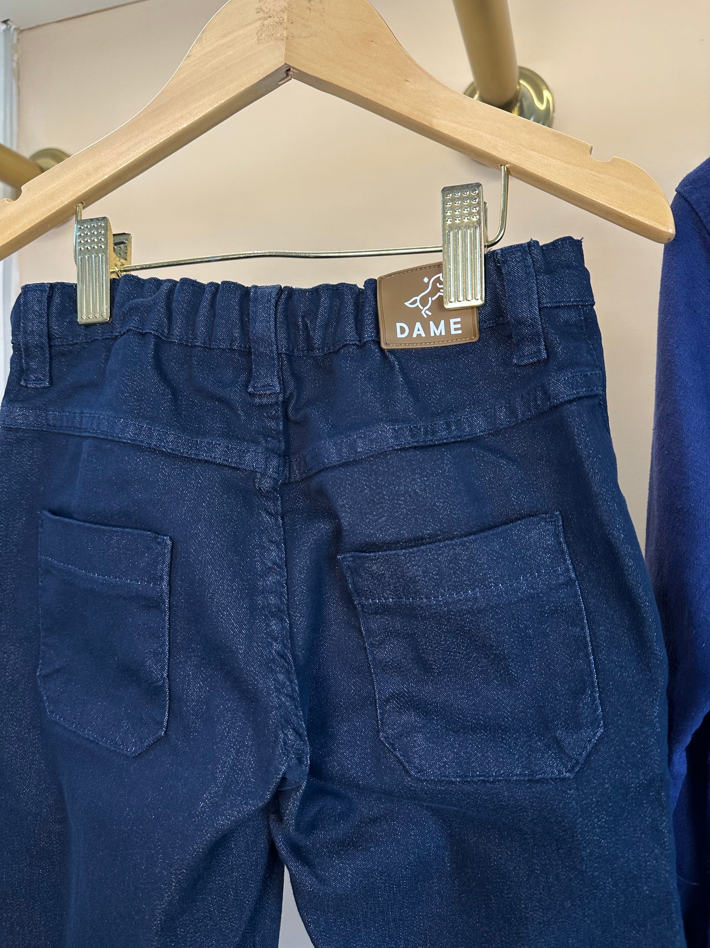 Conjunto Infantil Camisa de linho marinho e Calça social skinny de sarja - Dame