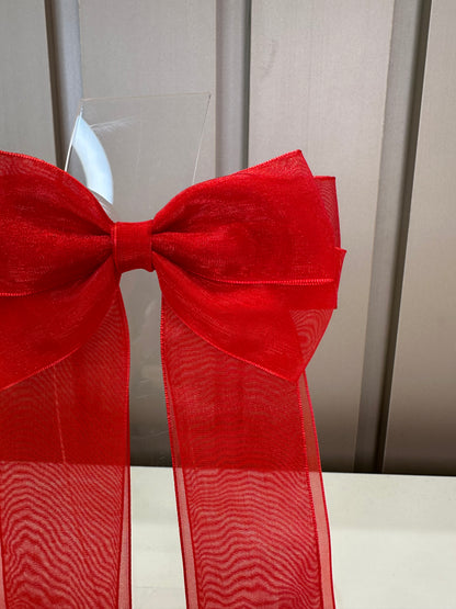 Laço Infantil Special Alongado All Organza Vermelho - Gracia PRÉ-VENDA