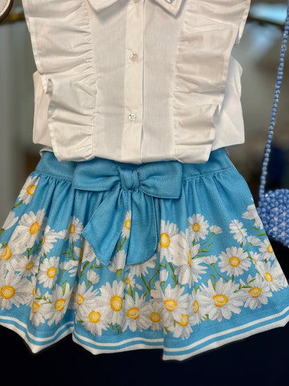 Conjunto Infantil Blusa e Saia-shorts Girassol - Luluzinha