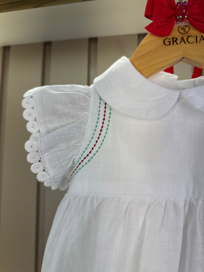 Conjunto Bebê Clássico Bata Golinha e Calça Vermelha - Um Mais Um