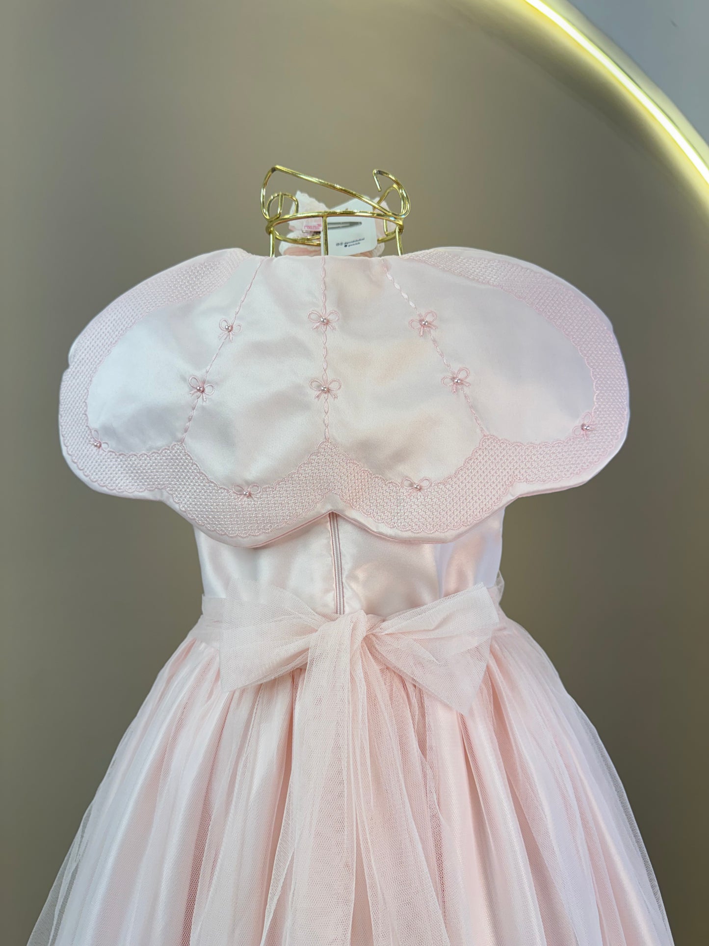 Vestido Infantil Festa Pelerine Bordada Rosa - Petit Cherie