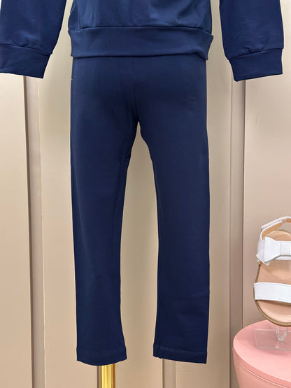 Conjunto Infantil Moletinho Algodão Blusa Zíper e Calça Montaria Marinho - Beabá