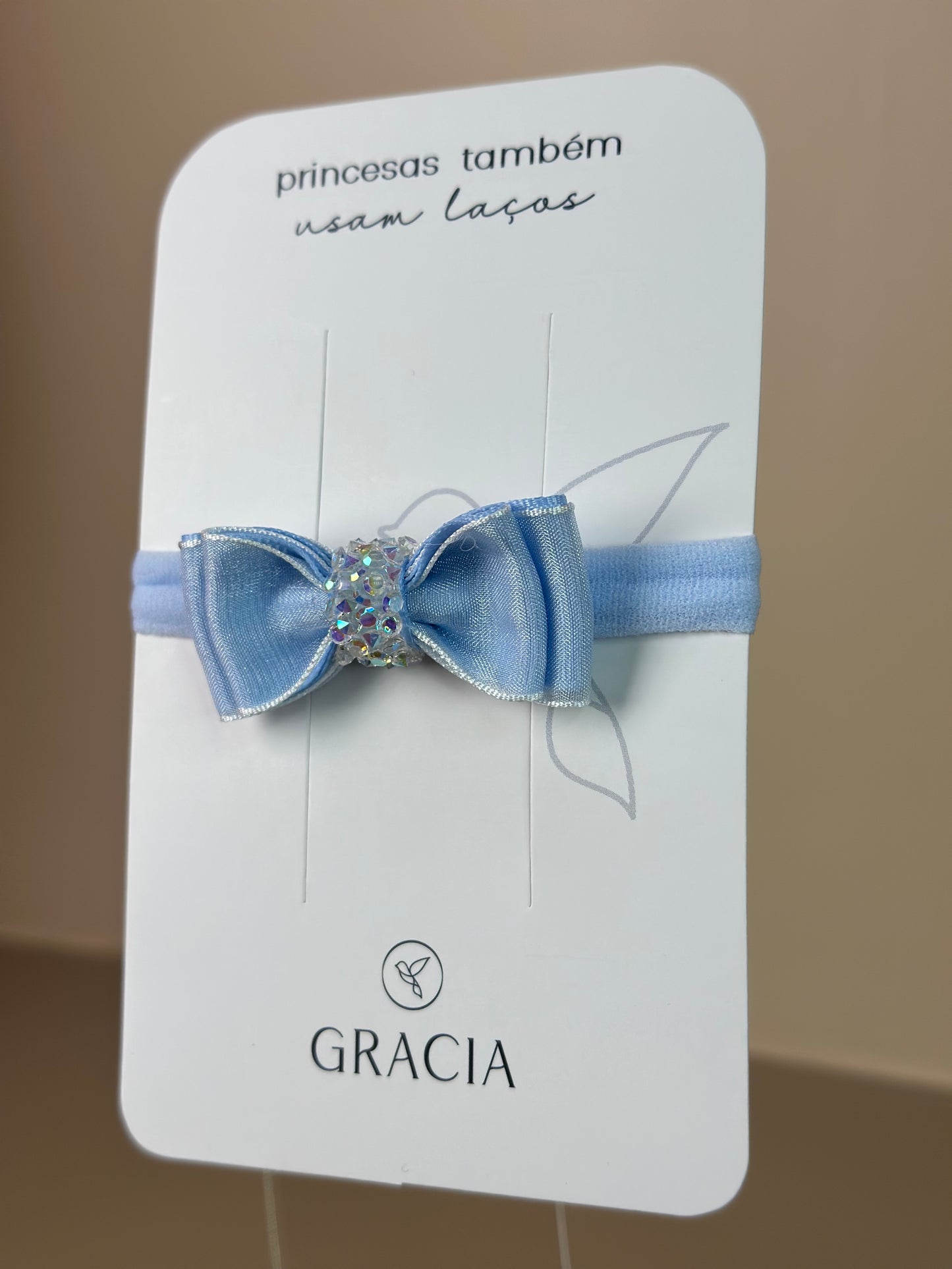 Faixinha Bebê Special Shine Organza Azul Claro - Gracia