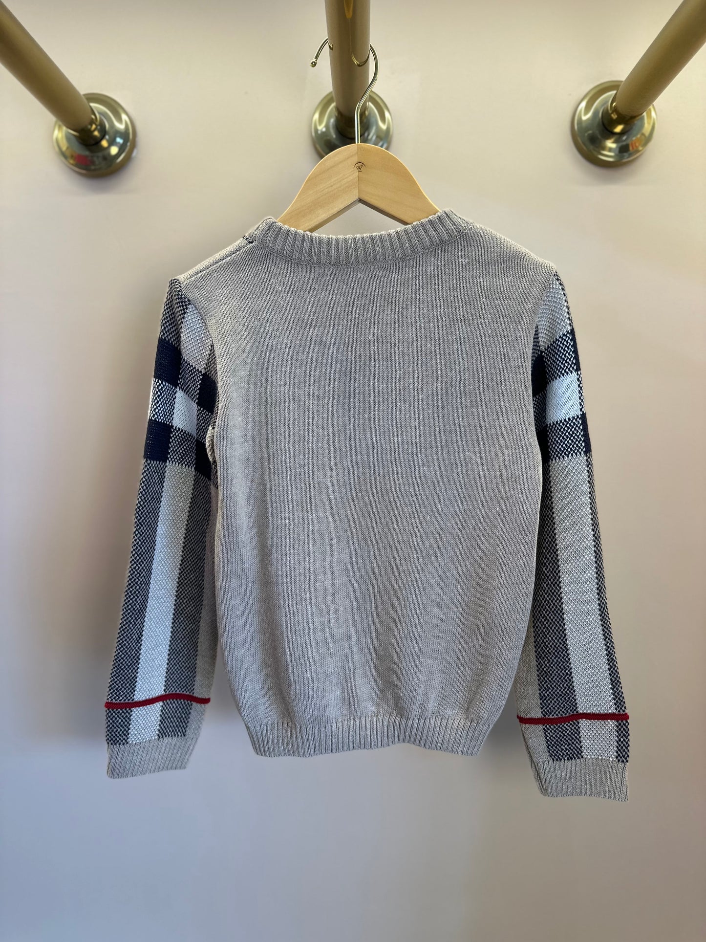 Blusa Bebê Tricot Clássico Jacquard Bege - Um Mais Um