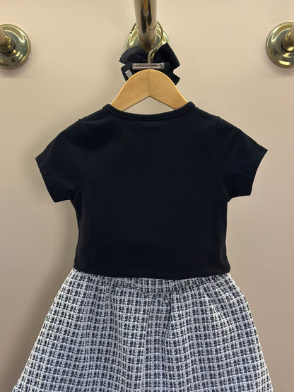 Conjunto Infantil Blusa Amazing Things Happen e Saia Tweed Preto - Momi