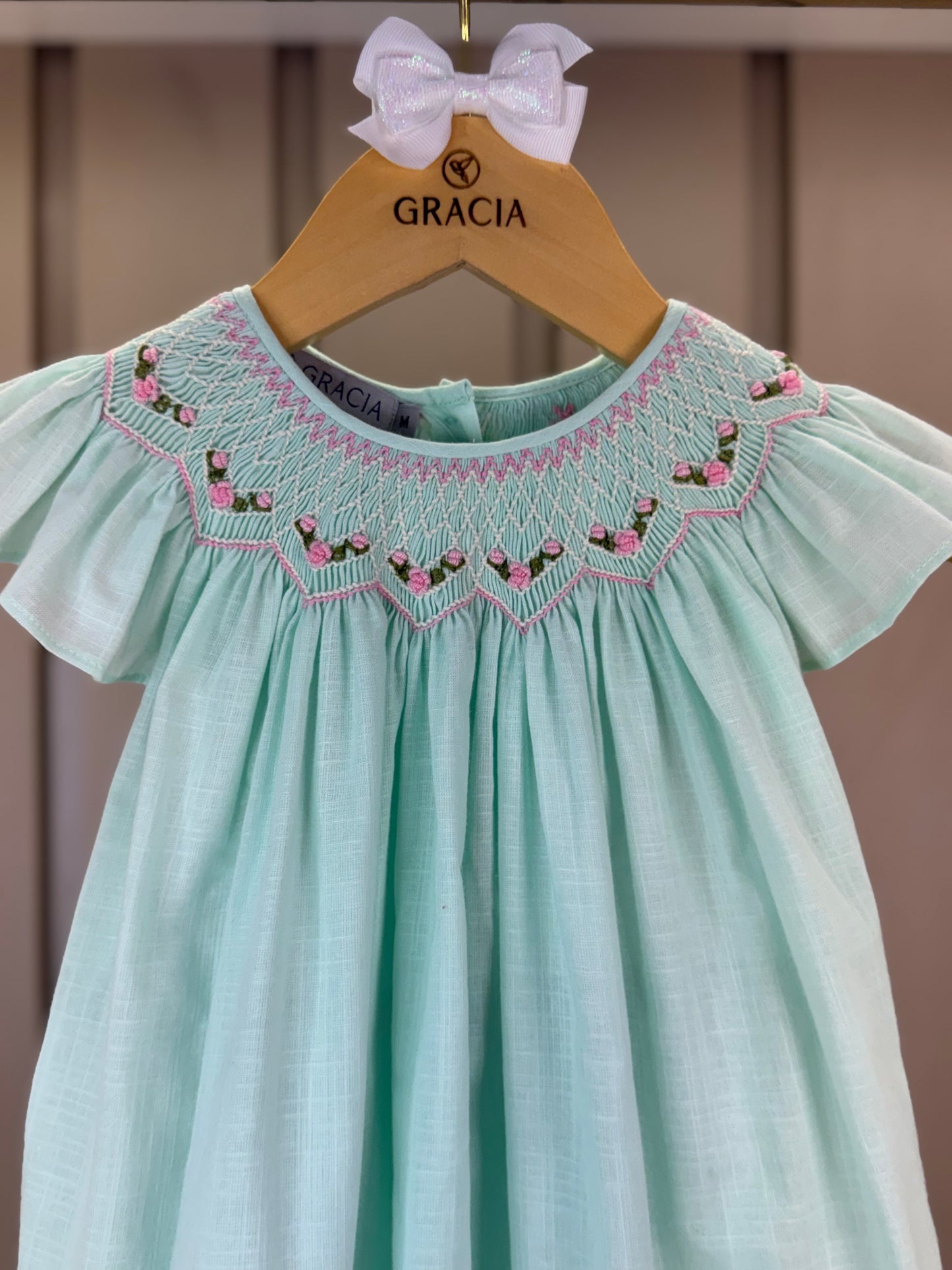 Batinha Bebê Algodão Bordado Serena Verde Claro - Gracia