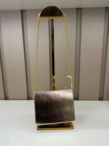 Bolsa Infantil  Laço e Alça Corrente Dourado - Gabriela Aquarela