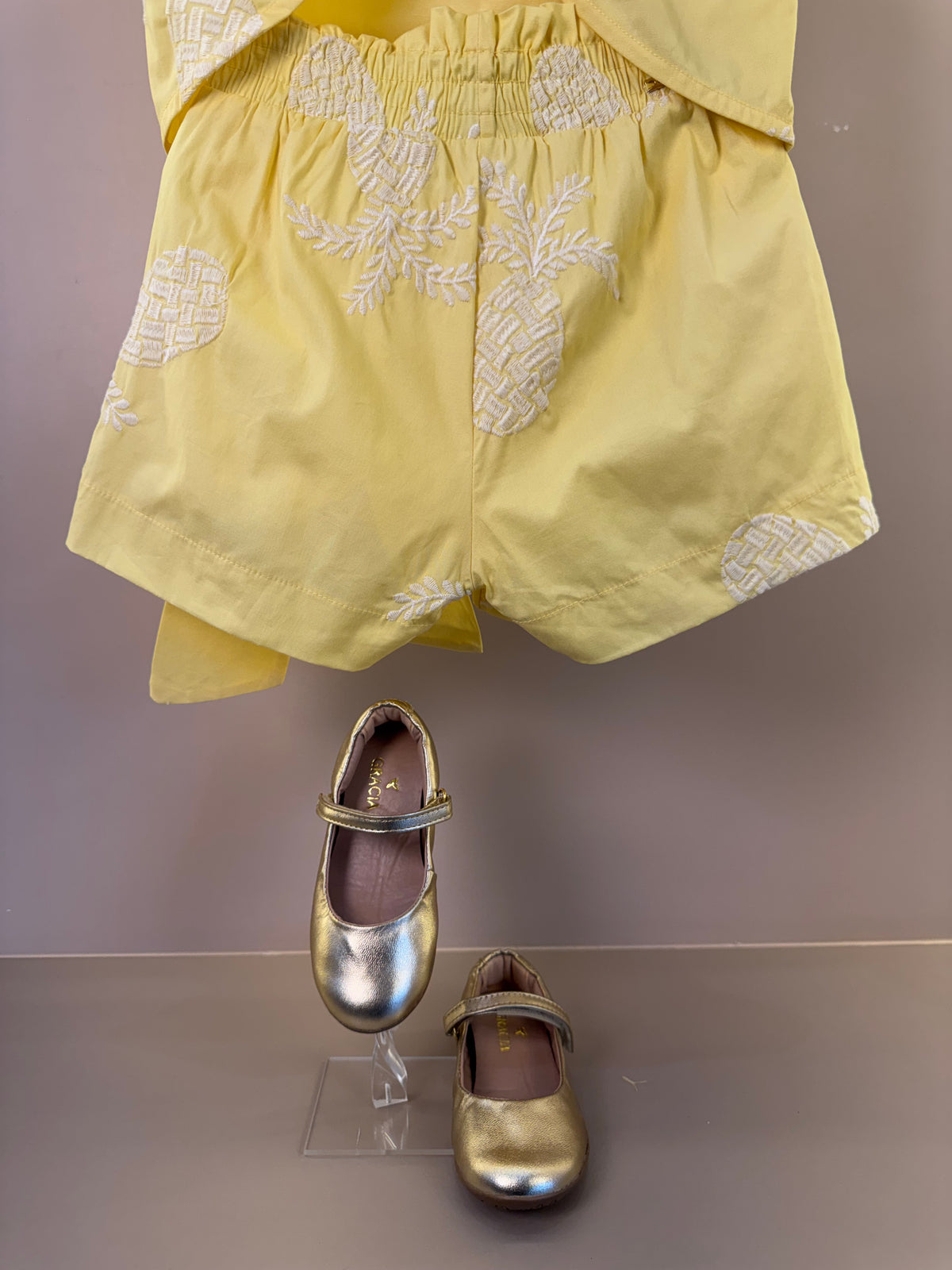 Conjunto Infantil Blusa e Shorts Laço Maxxi Amarelo - Animê