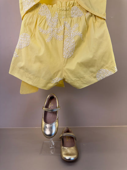 Conjunto Infantil Blusa e Shorts Laço Maxxi Amarelo - Animê