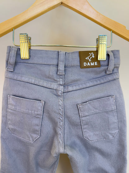 Calça social skinny de sarja cinza - Dame