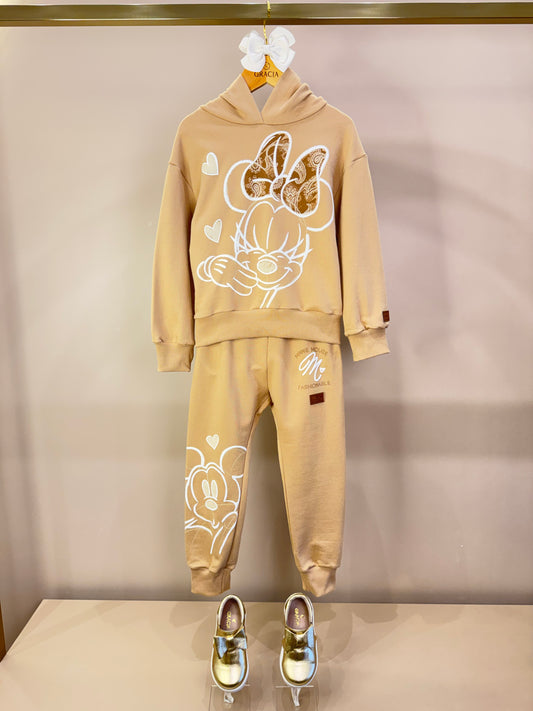 Conjunto Infantil Blusa de Moletom Minnie Laço Paisley e Calça de Moletom Minnie - Animê