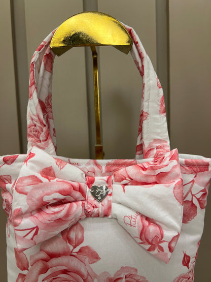 Bolsa Infantil Algodão Laços Florais Rosa - Pituchinhus