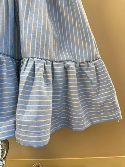 Vestido Infantil Rodado Alças Largas Saia Aplicado Na Frente