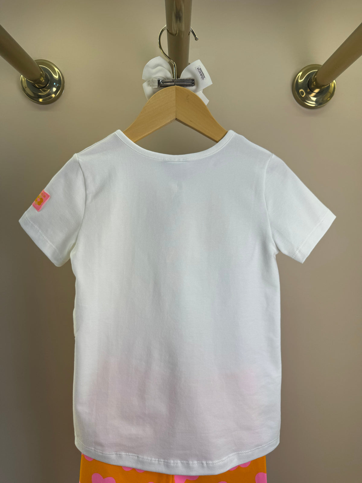 Conjunto Infantil Blusa Bolsa Transversal e Shorts Legging Corações - Momi
