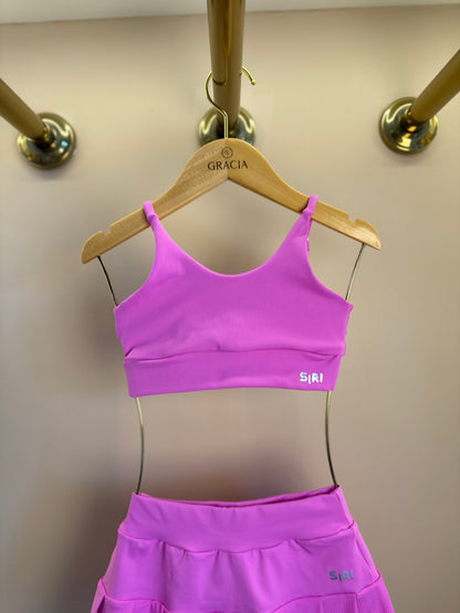 Conjunto Infantil Top Sara e Saia Lorena Patinação Rosa - Siri Sport