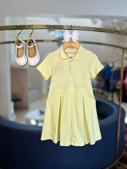 Vestido Infantil Polo com Pregas Verde - Charpey