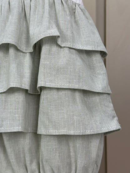 Pimpão Bebê Luxo Renda Gola Busto Bordado Babados Verde - Roana
