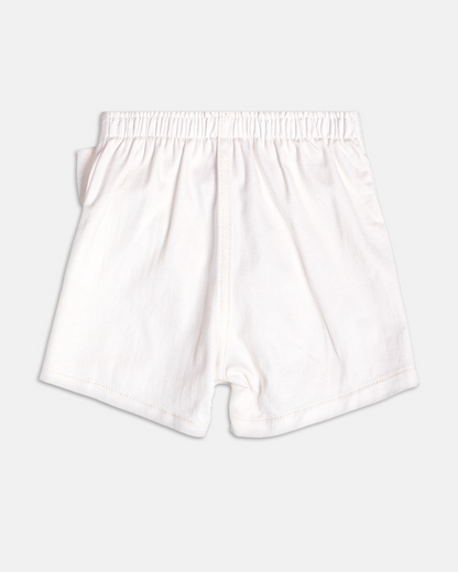 Shorts-saia Infantil Laço Lateral Off White - Momi
