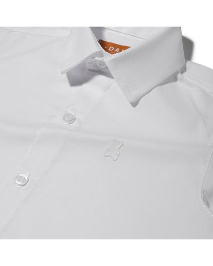 Conjunto Bebê Camisa-body Algodão ML Branco e Bermuda Social Marinho - Dame