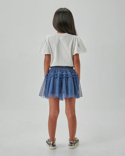 Conjunto Infantil Blusa Algodão Silk e Saia Tule - Beabá