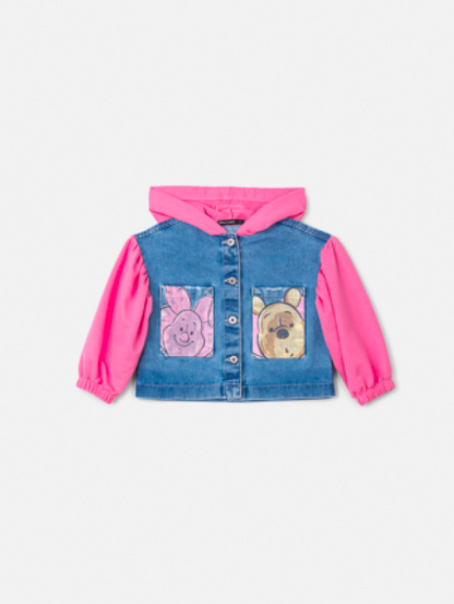 Jaqueta  Infantil Jeans com Moletom Pooh - Animê Petite
