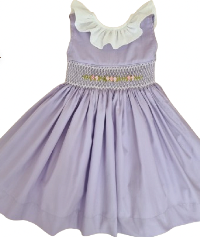 Vestido Infantil Clássico Algodão Isaura Lavanda - Gracia