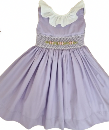 Vestido Infantil Clássico Algodão Isaura Lavanda - Gracia